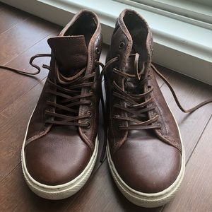 Dune mid rise dark brown leather shoes